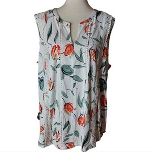 NWT DANIEL RAINN SLEEVLESS FLORAL TOP